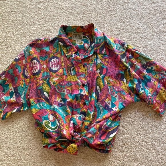 Tops - Vintage Croquet silk blouse